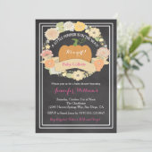 PInk Pumpkin Baby Girl Dusche Einladung (Stehend Vorderseite)