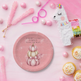 Pink Pumpkin Baby Girl Dusche Pappteller