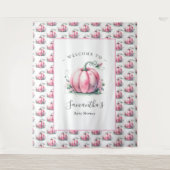 Pink Pumpkin Baby Shower Foto Backdrops Wandteppich (Vorderseite)