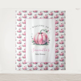Pink Pumpkin Baby Shower Foto Backdrops Wandteppich