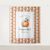 Pink Pumpkin Baby Shower Foto Backdrops Wandteppich (Vorderseite)