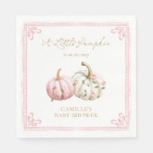 Pink Pumpkin Baby Shower Paper Napkin Serviette (Vorderseite)