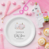 Pink Pumpkin Baby Shower Plate Pappteller (Party)
