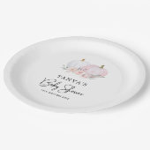 Pink Pumpkin Baby Shower Plate Pappteller (Schrägansicht)