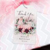 Pink Pumpkin Baby Shower Thank You Geschenkanhänger