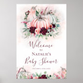 Pink Pumpkin Baby Shower Welcome Sign Poster (Vorne)
