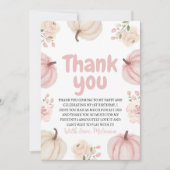 Pink Pumpkin Birthday Danke Karte (Vorderseite)