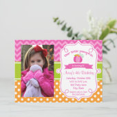 Pink Pumpkin Birthday Einladung, Foto Pumpkin Einladung (Stehend Vorderseite)