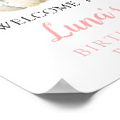 Pink Pumpkin Birthday Willkommenszeichen Poster (Ecke)