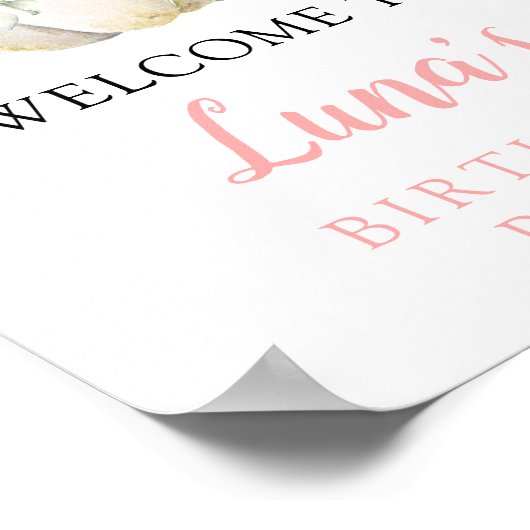 Pink Pumpkin Birthday Willkommenszeichen Poster (Ecke)