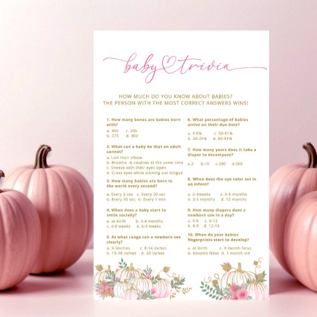Pink Pumpkin Blume Baby Trivia Game (Von Creator hochgeladen)