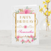 Pink Pumpkin Blume Goldene Fohlen Geburtstag Karte (Gelbe Blume)