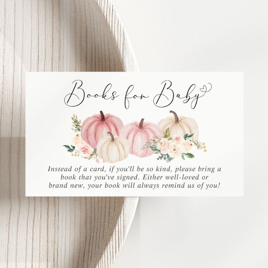 Pink Pumpkin Blumenbücher für Babydusche Begleitkarte