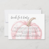 Pink Pumpkin Book for Baby Girl Shol RSVP Karte (Vorderseite)