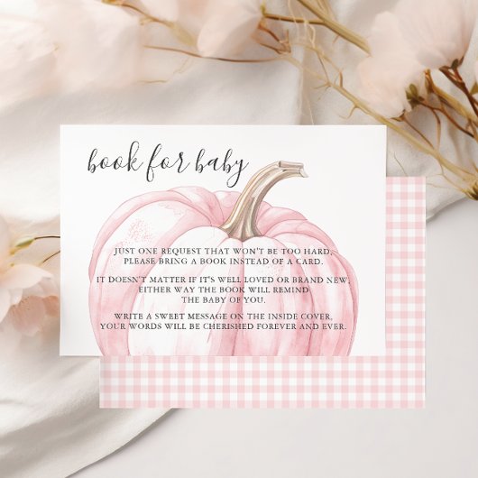 Pink Pumpkin Book for Baby Girl Shol RSVP Karte