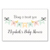 Pink Pumpkin Book Request Baby Showkarten Tischnummer (Rückseite)