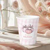 Pink Pumpkin Bow Girl Baby Dusche Pappbecher
