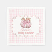 Pink Pumpkin Bow Girl Baby Dusche Serviette (Vorderseite)