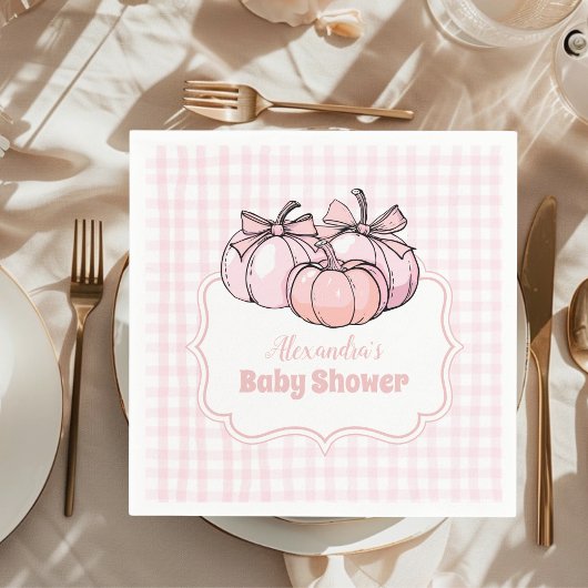 Pink Pumpkin Bow Girl Baby Dusche Serviette