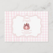 Pink Pumpkin Bow Girl Babydusche Raffle Diapper Begleitkarte (Vorderseite)
