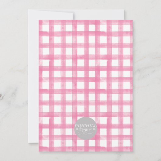 Pink Pumpkin Bow Kinderdusche Einladung (Rückseite)