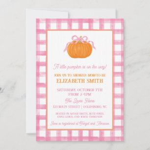 Pink Pumpkin Bow Kinderdusche Einladung