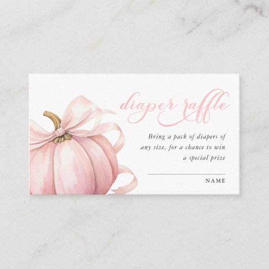 Pink Pumpkin Bow Kinderdusche Windelwanne Windelwa Begleitkarte (Vorderseite)