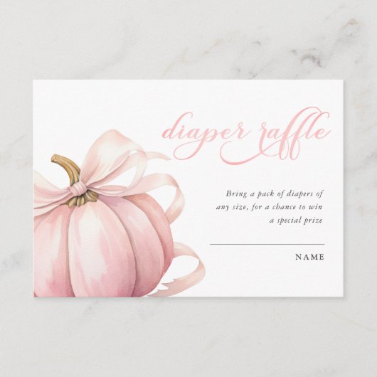 Pink Pumpkin Bow Kinderdusche Windelwanne Windelwa Begleitkarte (Vorderseite)