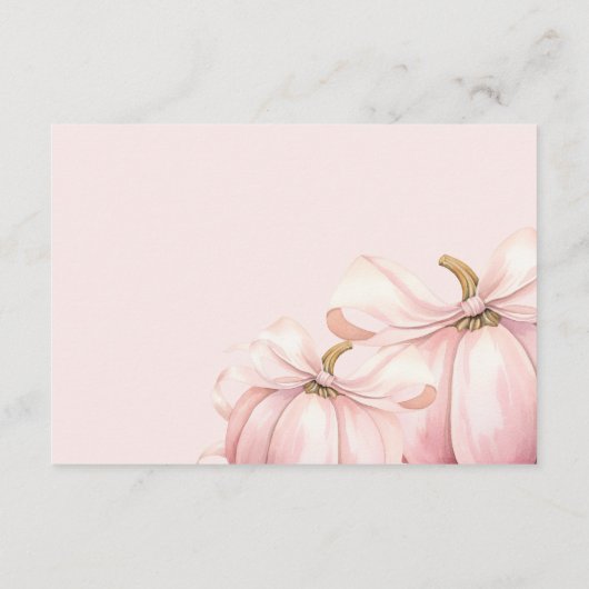 Pink Pumpkin Bow Kinderdusche Windelwanne Windelwa Begleitkarte (Rückseite)