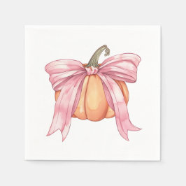 Pink Pumpkin Bow Serviette
