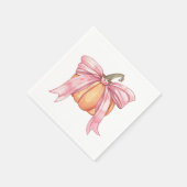 Pink Pumpkin Bow Serviette (Ecke)