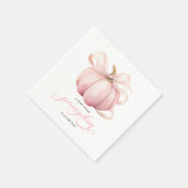 Pink Pumpkin Coquette Bow Baby Dusche Serviette (Ecke)