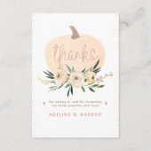 Pink Pumpkin Couples Kinderdusche Pink Gold Dank Dankeskarte (Vorderseite)