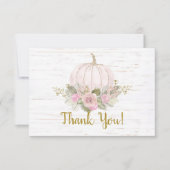 Pink Pumpkin danke Note Card Mitteilungskarte (Vorderseite)