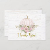 Pink Pumpkin danke Note Card Mitteilungskarte (Vorne/Hinten)