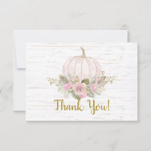 Pink Pumpkin danke Note Card Mitteilungskarte