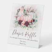 Pink Pumpkin Diaper Raffle Baby Dusche Sockelschild (Vorderseite)