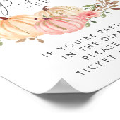 Pink Pumpkin Diaper Raffle Baby Girl Dusche Poster (Ecke)