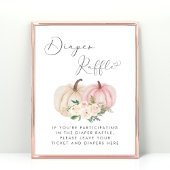 Pink Pumpkin Diaper Raffle Baby Girl Dusche Poster