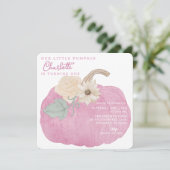 Pink Pumpkin Einladung zum ersten Geburtstag (Stehend Vorderseite)