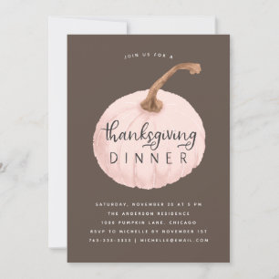 Pink Pumpkin Erntedank Dinner Party Einladung
