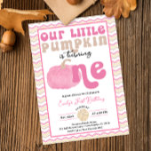 Pink Pumpkin Erster Geburtstag Einladung