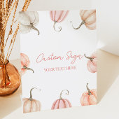 Pink Pumpkin Fall Autumn Custom Party Sockelschild