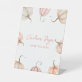 Pink Pumpkin Fall Autumn Custom Party Sockelschild (Vorderseite)