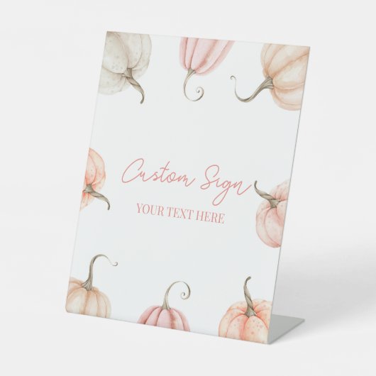 Pink Pumpkin Fall Autumn Custom Party Sockelschild (Vorderseite)