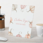 Pink Pumpkin Fall Autumn Custom Party Sockelschild (In SItu)