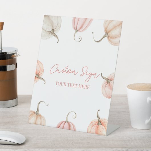 Pink Pumpkin Fall Autumn Custom Party Sockelschild (In SItu)
