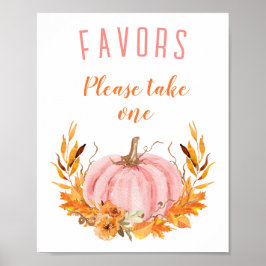 Pink Pumpkin Fall Baby Duwer Favoriten Schild
