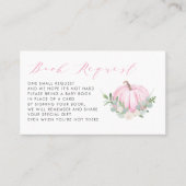 Pink Pumpkin Fall Babydusche Reservierungskarte Platzkarte (Vorderseite)