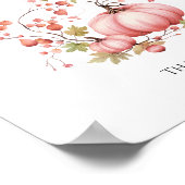 Pink Pumpkin Fall Berry Babyduschkarten und Gesche Poster (Ecke)